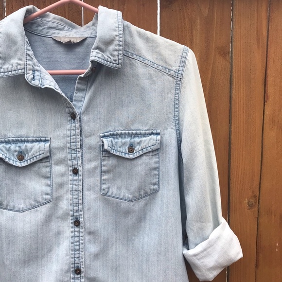 3/$25 Rubbish Chambray Button Down Top Size M - Picture 3 of 6
